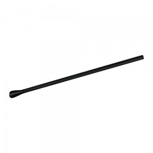 Sugerør i PLA med ske, 21 cm, Ø 0.6 cm, sort - 6.000 stk krt