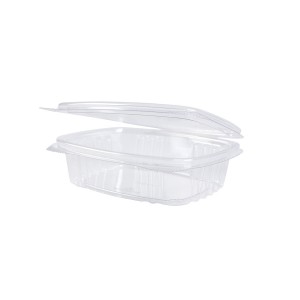 PLA bøtte, 250 ml, hængslet låg, rektangulær - 200 stk krt