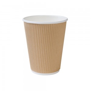 Kop, ripple, 300 ml / 12 oz, brun - 500 stk krt*