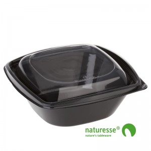 Skål m låg 960ml i sort PLA - 300 stk krt