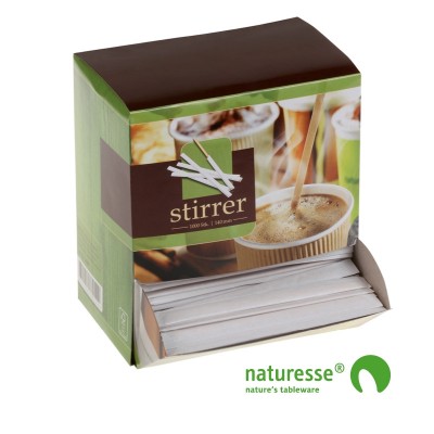 Rørepind i træ - ubehandlet, 140mm i BOX, FSC 100% - 1.000 stk pk *