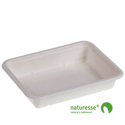 Bakke i sukkerrørsfiber/biolamineret "Menu" - 125 stk pk