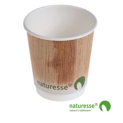 Engangskop i Karton/PLA 2,5dl double wall m palmebladsmotiv, FSC MIX - 480 stk krt *