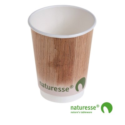 Engangskop i Karton/PLA 3dl double wall m palmebladsmotiv, FSC MIX - 480 stk krt *