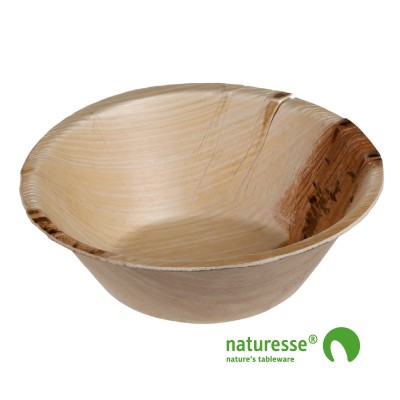 Palmeblad tallerken "Bowl" Ø 15.5cm, ca. 400ml - 100 stk krt *