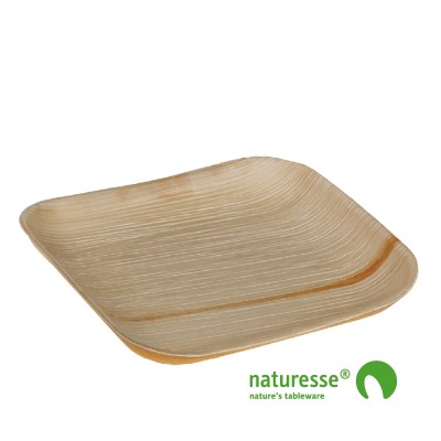 Tallerken i Palmeblad 16x16cm - 25 stk pk *
