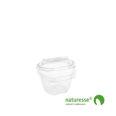 Bæger i PLA 350ml m hængslet låg 104x112x83mm - 200 stk krt