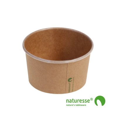 Karton krafted/PLA, Isbæger m logoprint, Ø105mm 360ml, FSC MIX - 50 stk pk *