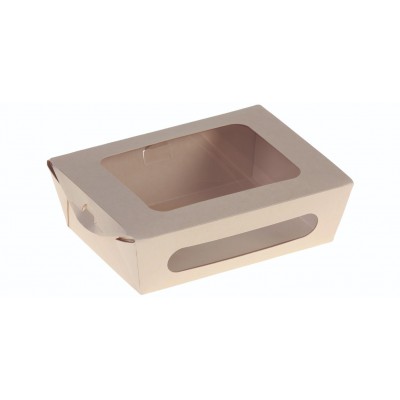 Bambuskarton, Rudebox PLA coated m hængslet låg, 160x120x50mm - 50 stk pk