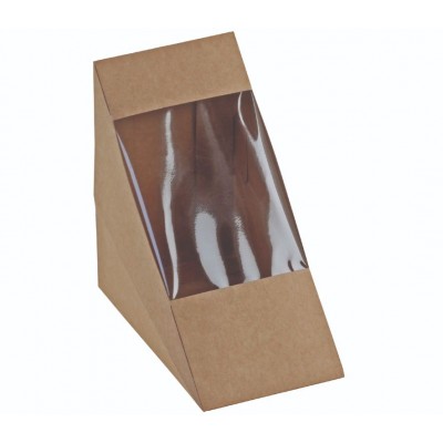 Karton/PLA kraft sandwich m PLA vindue 125x72mm - 25 stk krt