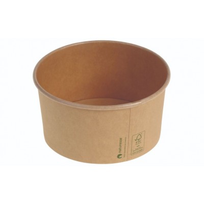 Karton/PLA / natur, Salat bæger Ø150x78mm, 1.000ml, FSC MIX - 300 stk krt