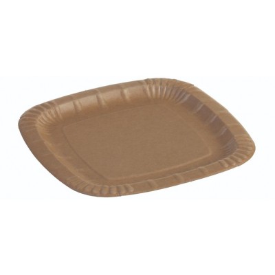 Karton Kraft tallerken, 235x235mm, FSC MIX - 500 stk krt*