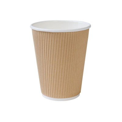 Kop, ripple, 300 ml / 12 oz, brun - 500 stk krt*