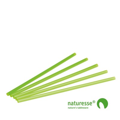 Sugerør i PLA, grøn, 250x6 mm - 500 stk pk