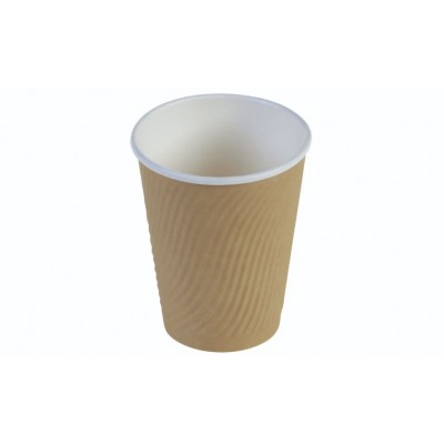 Kaffebæger riffel wall 3dl, Ø90mm, FV beige brun - 30 stk pk*