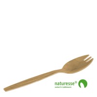 Ske Spork i træ 147mm, FSC 100% - 100 stk pk *