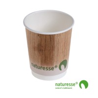 Engangskop i Karton/PLA 2dl double wall m palmebladsmotiv, FSC MIX - 28 stk pk *