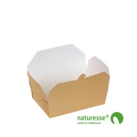 Take-Away Box i Karton/PLA, 140x200x66mm, 2.000ml, FSC MIX - 25 stk pk