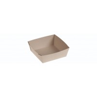 Bambuskarton, Takeaway box PLA coated, 115x115x40mm - 400 stk krt