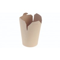 Bambuskarton, Chinabox PLA coated, 700ml/26oz Ø95x95mm - 50 stk pk