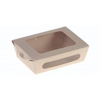 Bambuskarton, Rudebox PLA coated m hængslet låg, 160x120x50mm - 200 stk krt