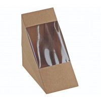 Karton/PLA kraft sandwich m PLA vindue 125x72mm - 25 stk krt