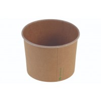 Karton krafted/PLA, Isbæger m logoprint, Ø105mm 480ml / 16oz, FSC MIX - 500 stk krt*