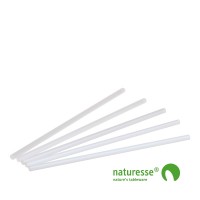 Sugerør i PLA, hvid, 250x6 mm - 500 stk pk