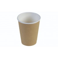Kaffebæger riffel wall 3dl, Ø90mm, FV beige brun - 30 stk pk*